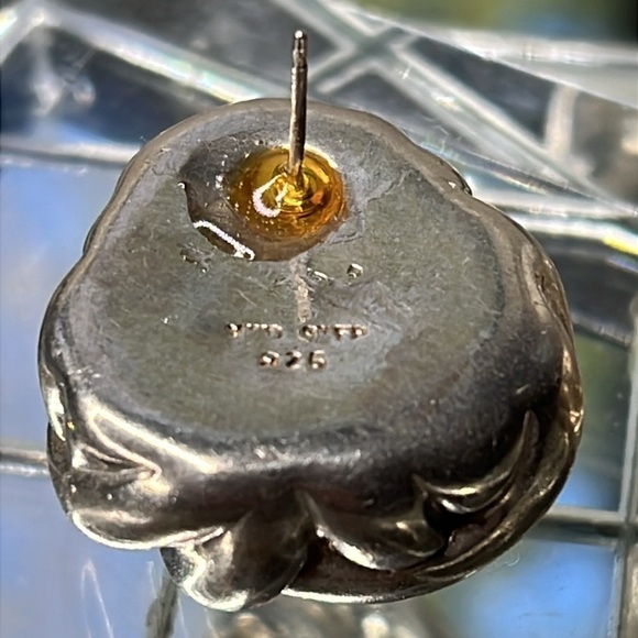 925 Sterling Silver 20g Vintage Knot Pierced Earrings - Picture 4 of 5